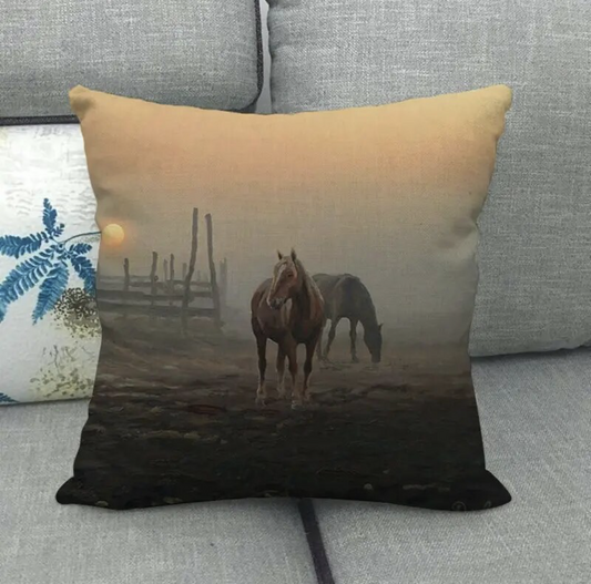 Horse Landscape - Horses in Mist