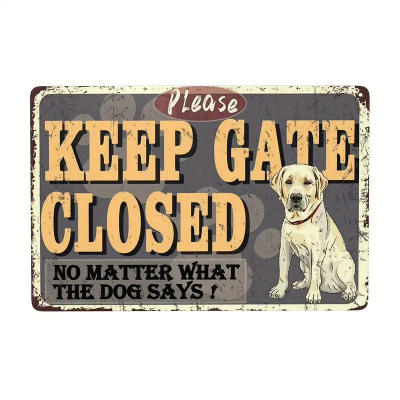 Dog Please Close Gate Golden Lab