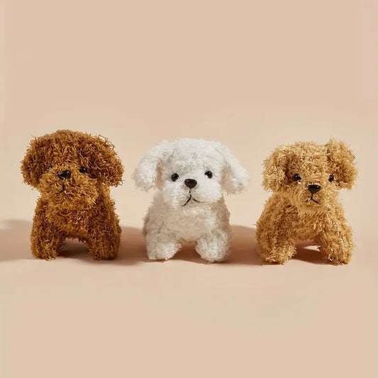 Key Ring  - Fluffy Dogs Brown or White