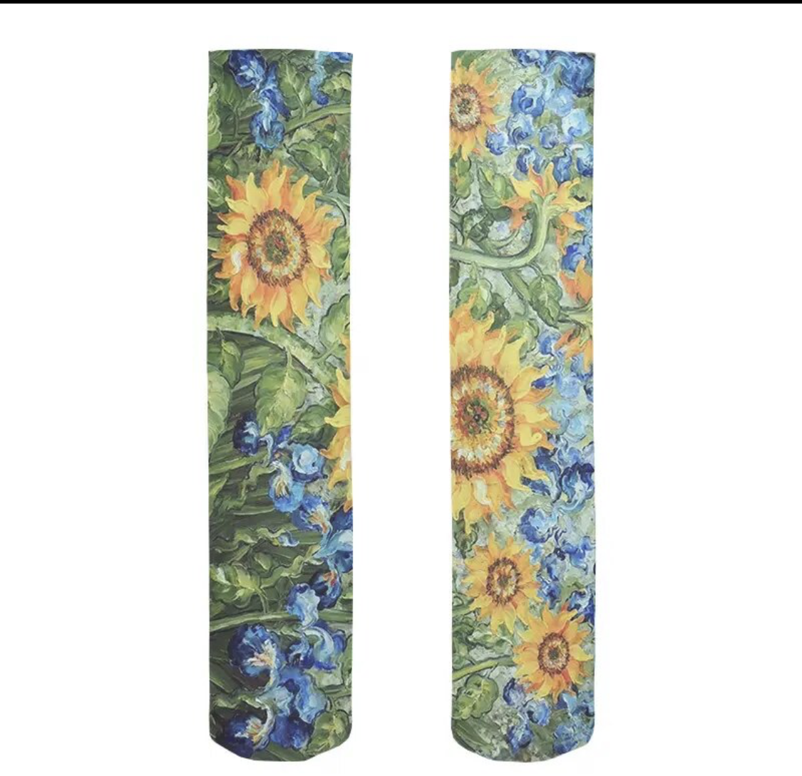 Art Socks - Blue Gold Sunflower - Buy 2 and get FREE Postage !