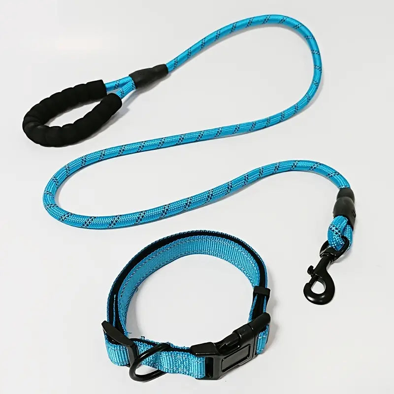 Dog Lead and Collar Set Blue or Pink