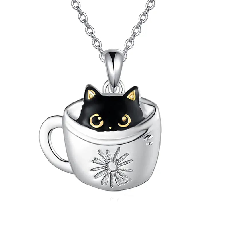 Necklace Cat in Cup