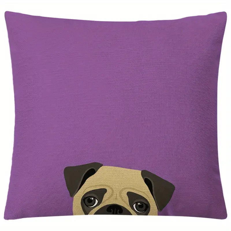 Dog Peeking Purple