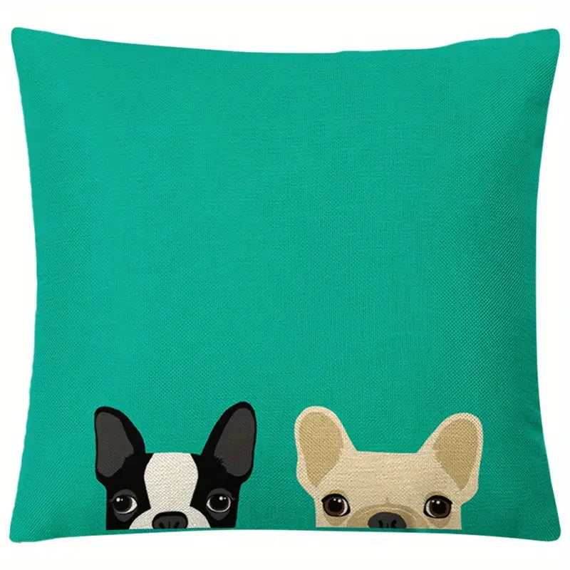 Dog Peeking Two Aqua