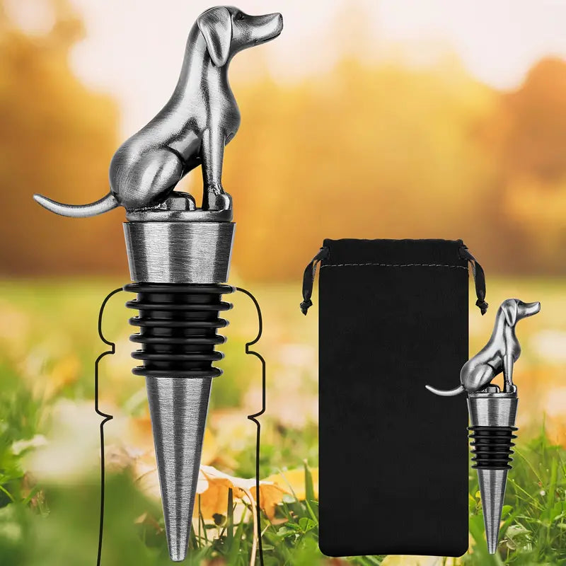 Wine Stopper Dog - Silver