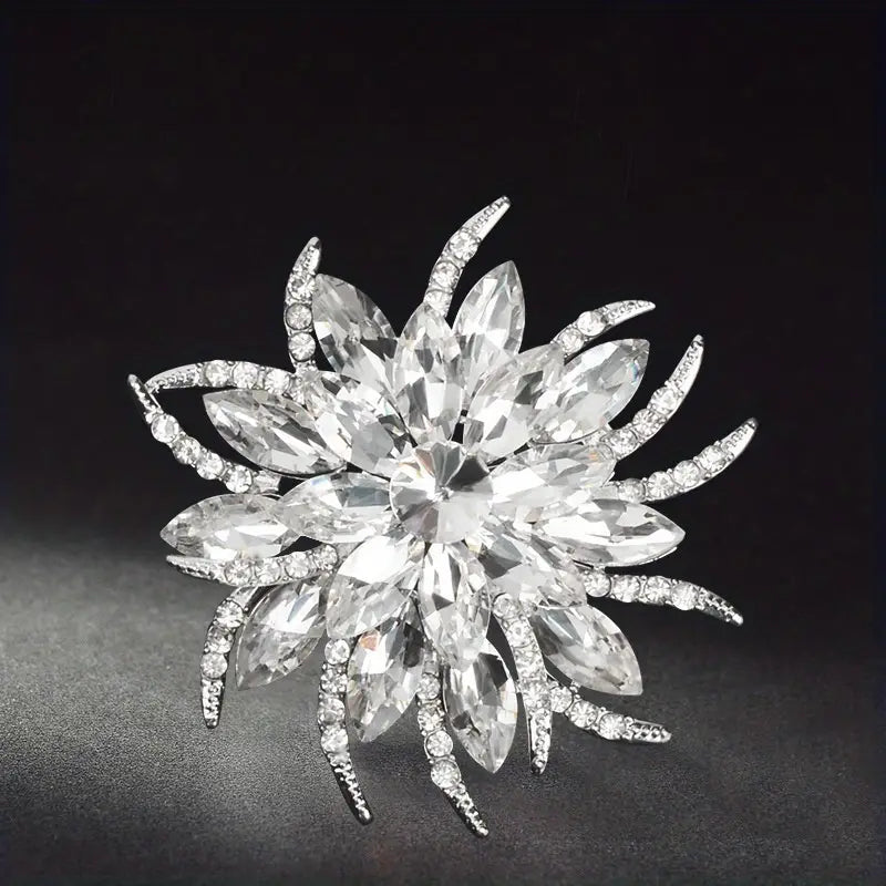 Brooch Rhinestone Flowers