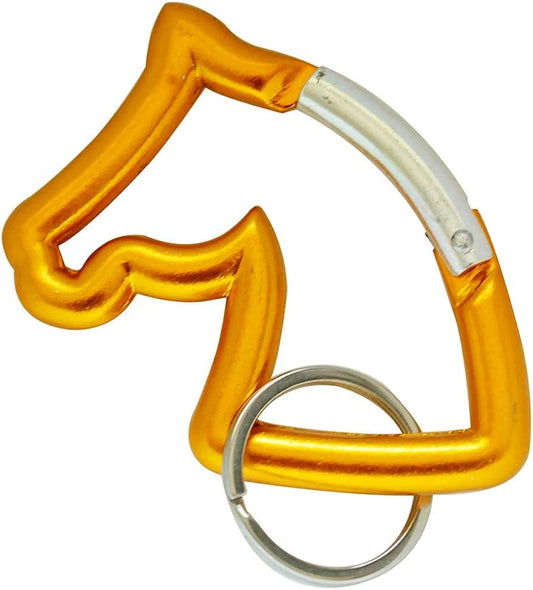 Horse Head Aluminum Carabiner - Gold
