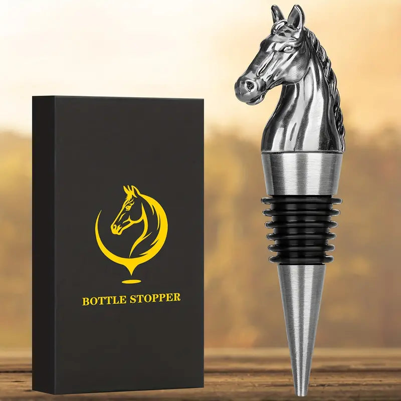 Wine Stopper Horse Silver