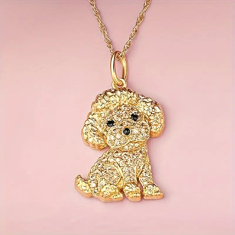 Necklace - Poodle Puppy (Gold)