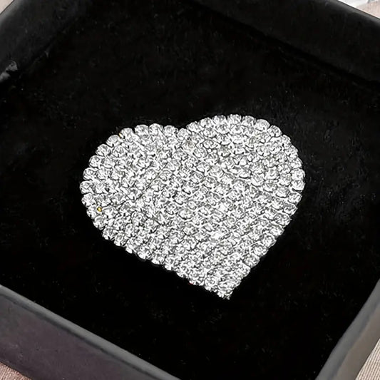 Brooch -heart  in rhinestones
