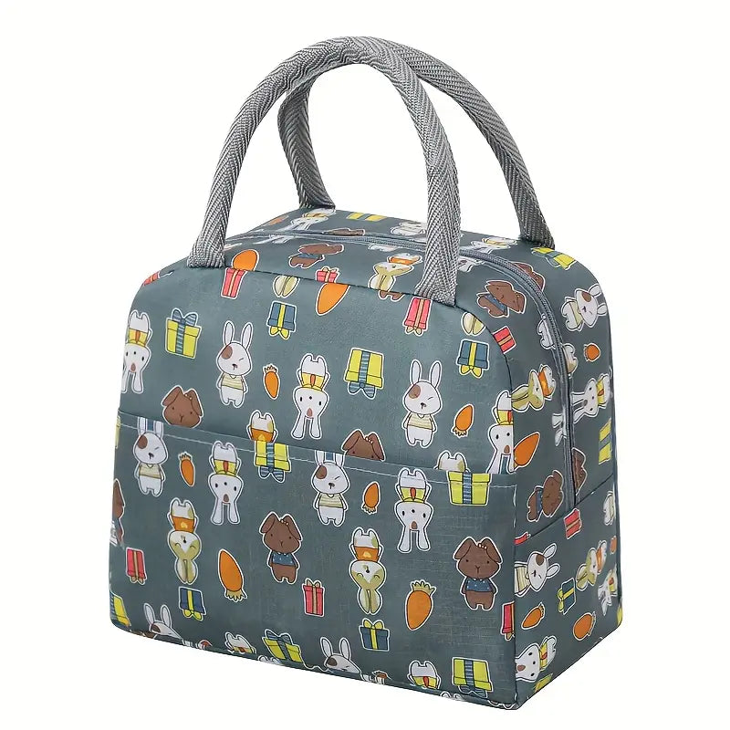 Lunch bag- Grey Blue Rabbits