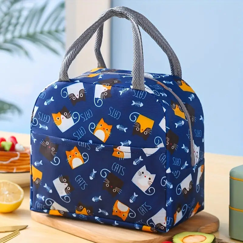 Lunch bag- Navy Blue Cat