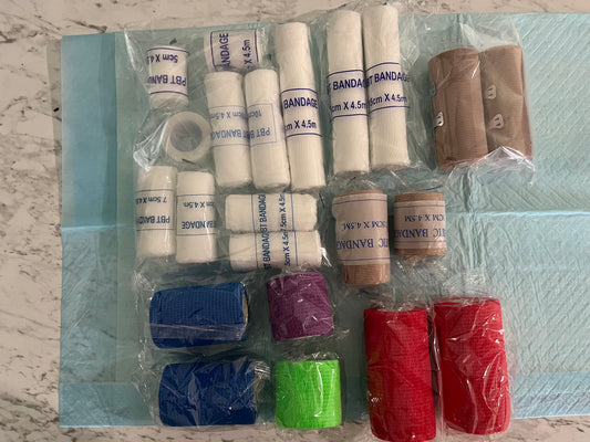 Bandage Bundle  No 1 - 20 bandages plus tape in drawstring backpack
