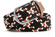 Belt Style 1 - Stretch Braided - Black, White & Red