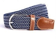 Belt Style 1 - Stretch Braided - Navy & White