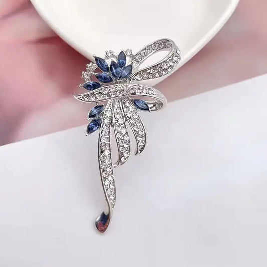 Brooch - Flower Stem Blue