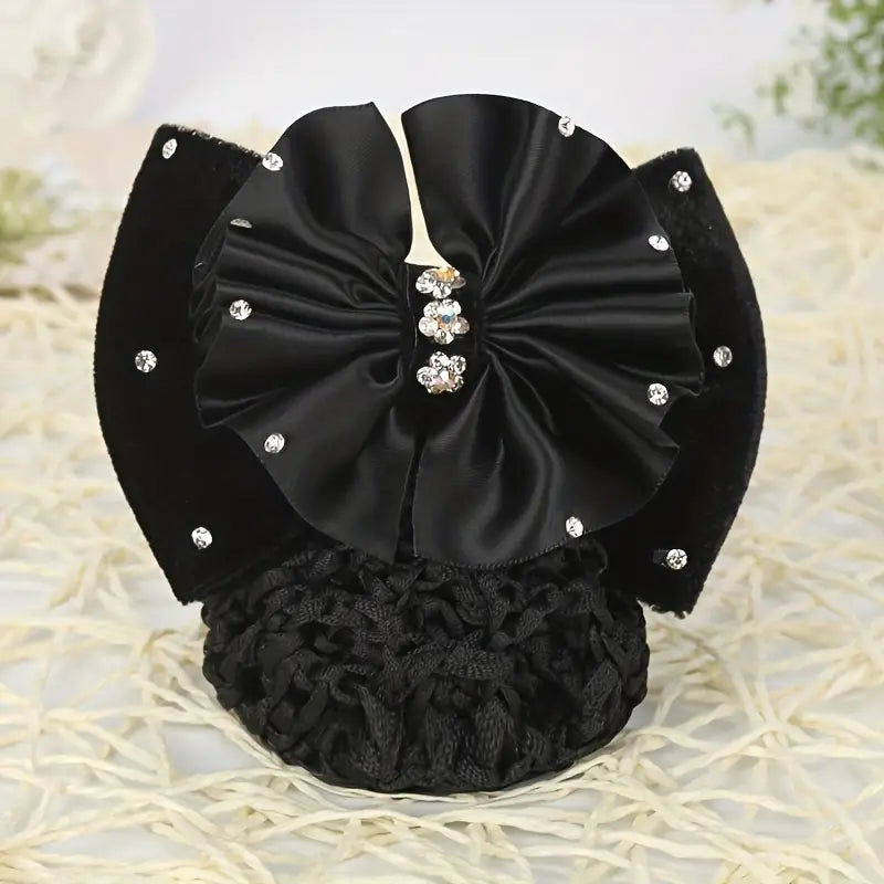Bun Cover with Bow & Bling