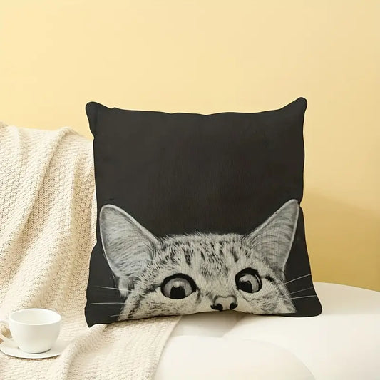 Cat Peeking Black