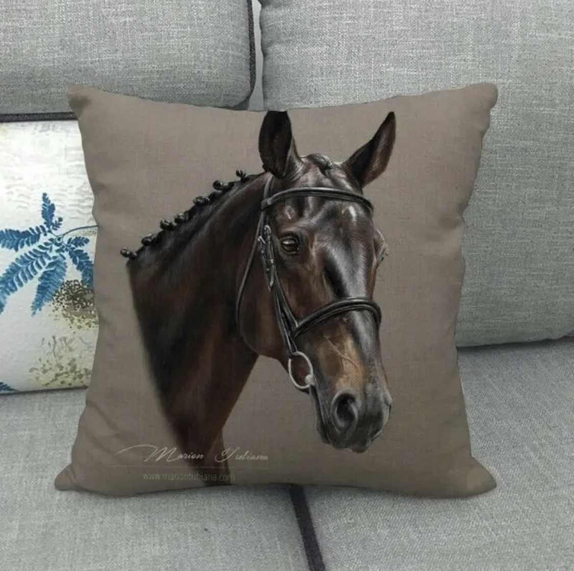 Horse Head Brown with Plaits and White Star