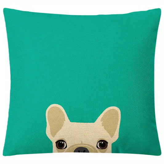 Dog Peeking Green