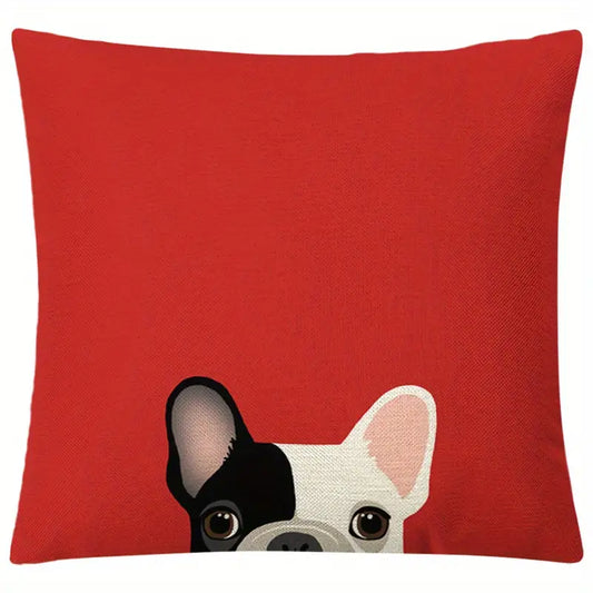 Dog Peeking Red