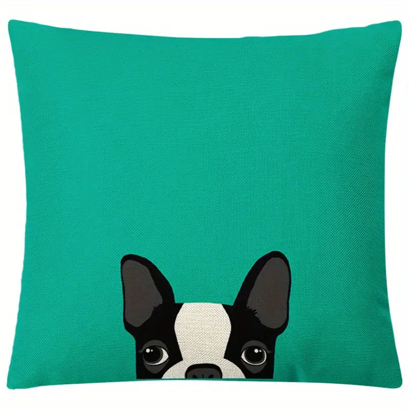 Dog Peeking Aqua
