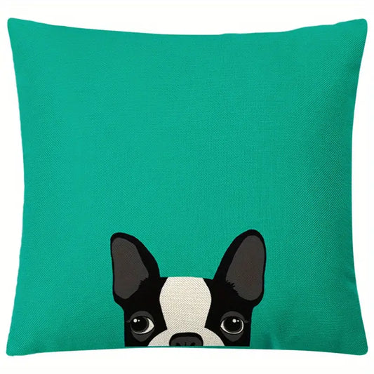 Dog Peeking Aqua