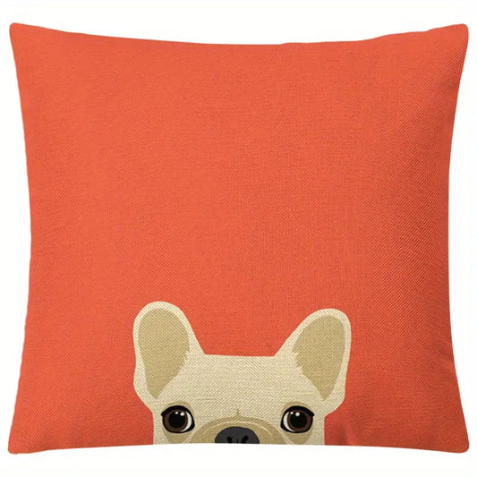 Dog Peeking Orange