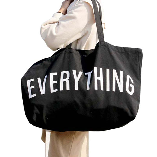 The Everything Bag - Black with GOLD printing