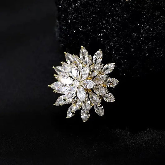 Brooch - Bling overload with layers of rhinestones