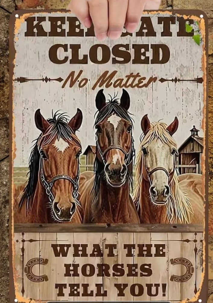 SHUT THE GATE  - DON'T LET THE HORSES OUT!