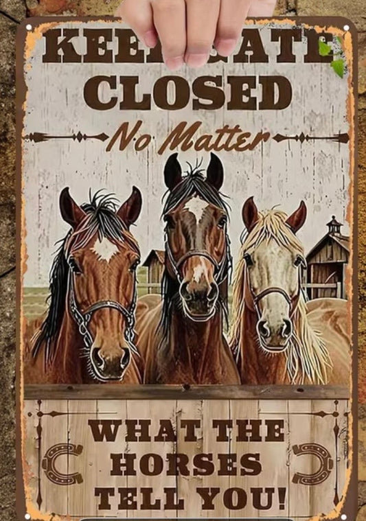 SHUT THE GATE  - DON'T LET THE HORSES OUT!