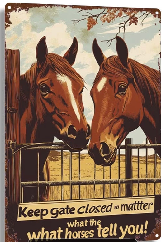 SHUT THE GATE  - DON'T LET THE HORSES OUT!