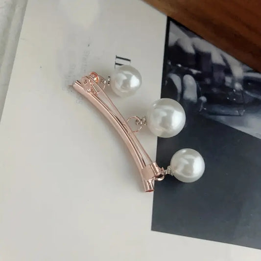 Brooch - Faux Pearl Pin - gold or silver