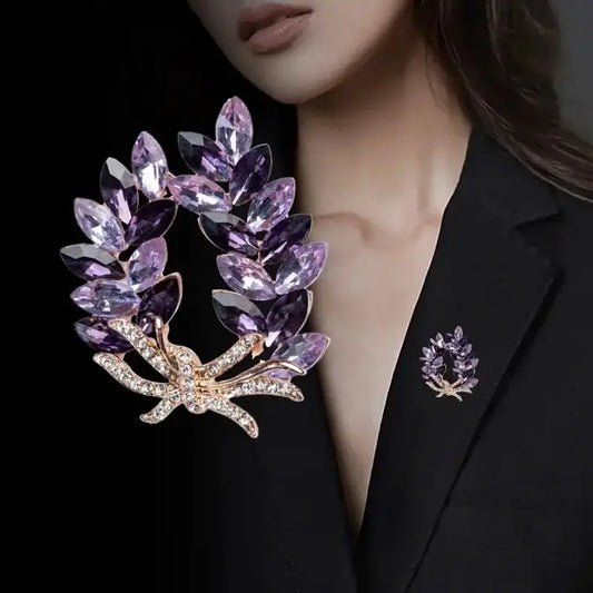 Brooch - Purple and Rhinestones
