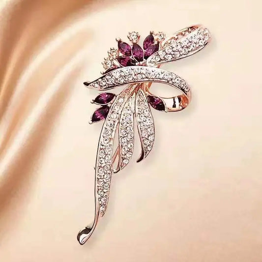 Brooch - Flower Stem Rose