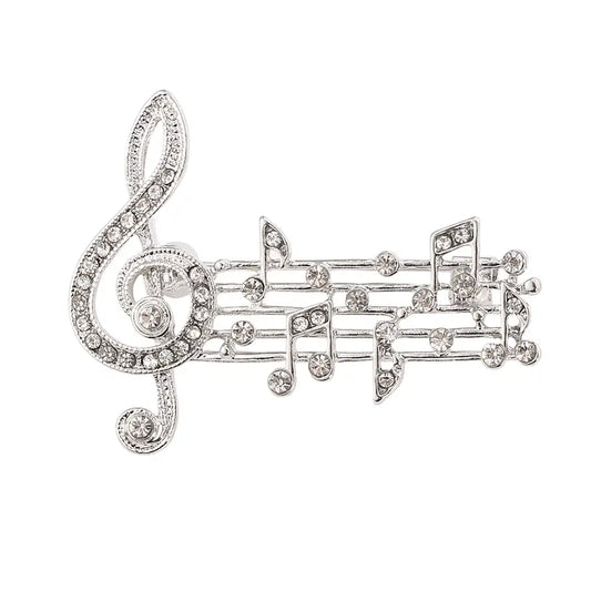 Brooch Rhinestone Music