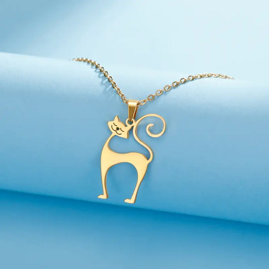 Necklace - Cat Standing in Gold or Silver
