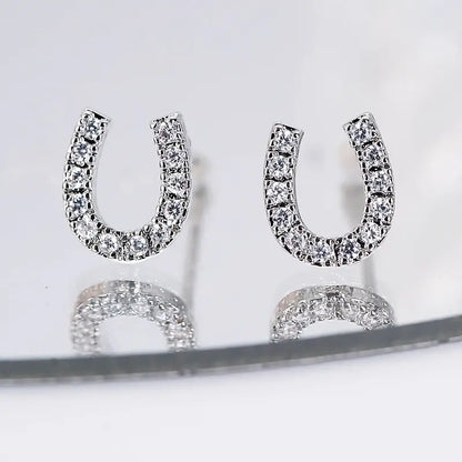 Tiny Horse Shoe Studs in Rose Gold or Silver